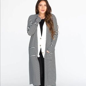 Agnes & Dora Dreamy Duster Black White Stripe